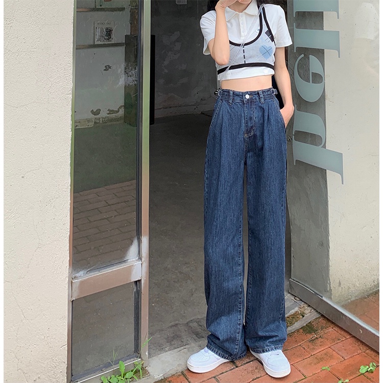 XIAOZHAINV Korean Style High Waist Celana Jeans Wanita 3011