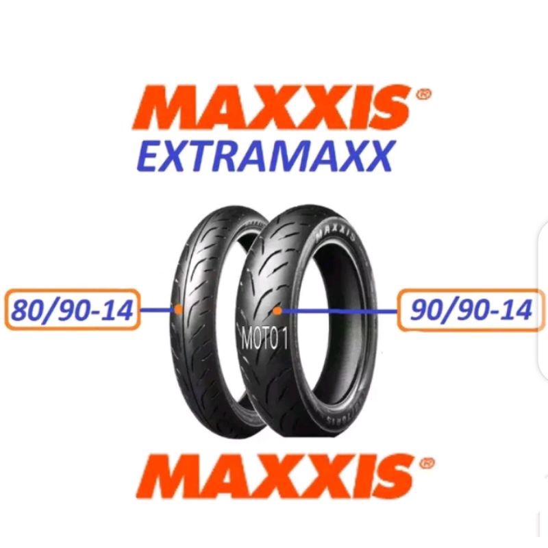 PAKET BAN MAXXIS 80/90-14 DAN 90/90-14 EXTRAMAXX - TUBELESS