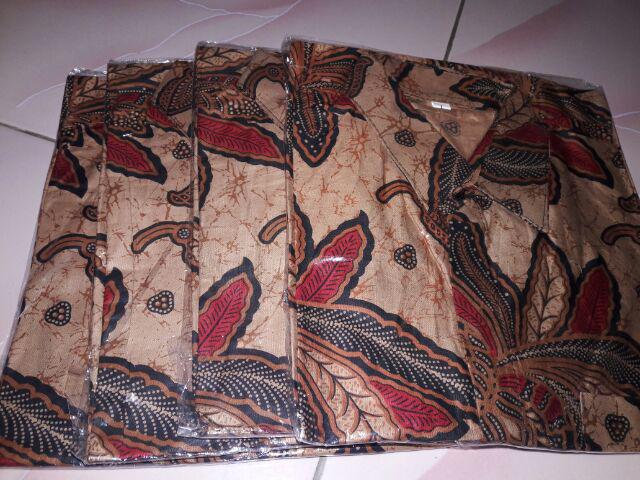 Asifa Batik Hrb026 Kenongo Kemeja Tosca Pendek Pekalongan Padi M L Xl Sogan Tulis Halus Kemeja Batik