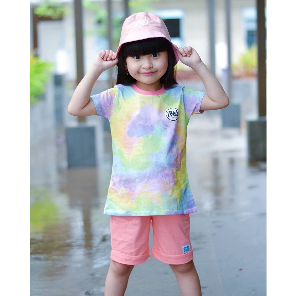 SETELAN ANAK TIE DYE FREE BUCKET HAT USIA 2-10 TAHUN