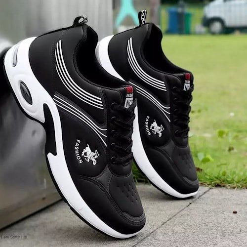 sepatu sneakers brand fashionable pria pvn cowok dewasa warna hitam putih untuk ngampus kuliah Hango