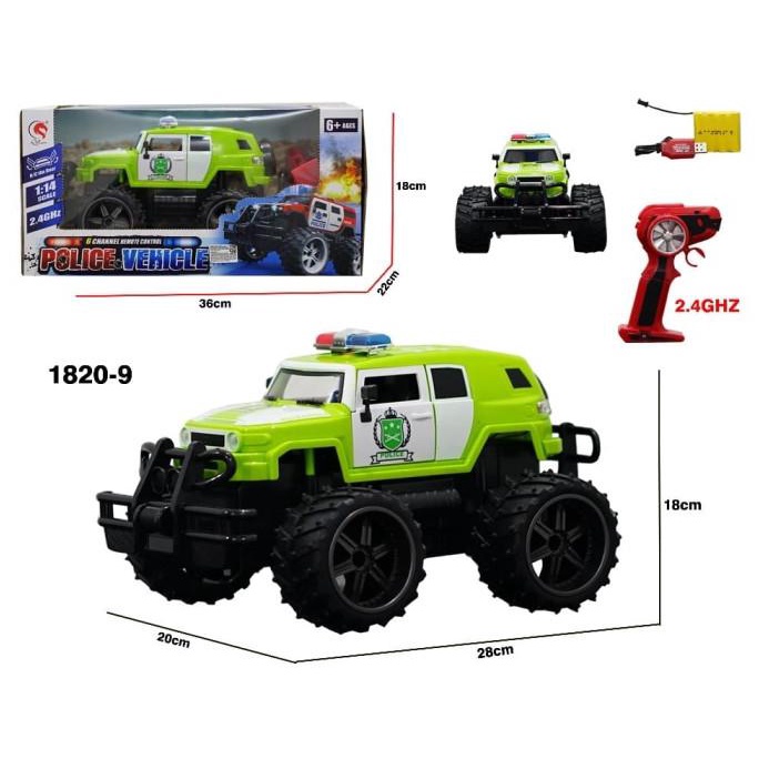 MAINAN ANAK - RC POLICE VEHICLE MOBIL BIGFOOT REMOTE CONTROL POLISI