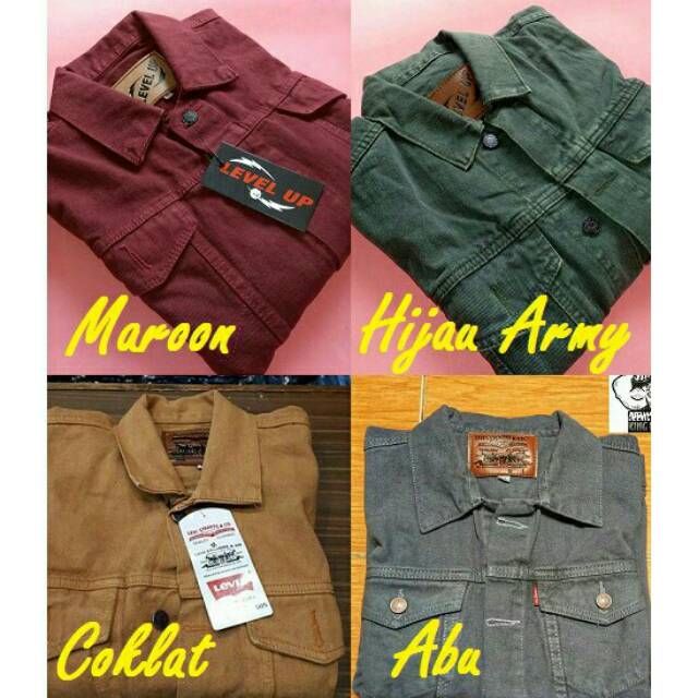 Jaket Jeans Maroon Basic