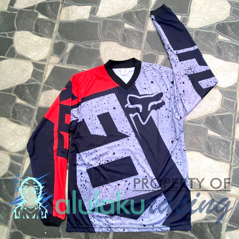 Jersey, Celana, Sarung Tangan &amp; Sepatu Fullprint with Protectors Fullset MX Trail Motocross - Paket Bundling FOCTFG101003-F41