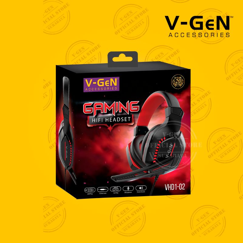 Headset Gaming V-GeN VHD1-02 HiFi Wired Headphone VGEN Gaming Stereo