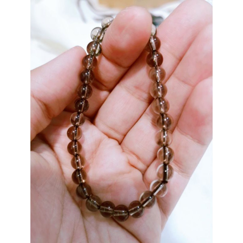 Gelang Batu Natural Smoky Quartz 6Mm