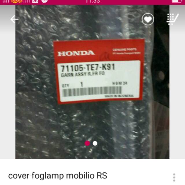 Cover FogLamp H. Mobilio RS