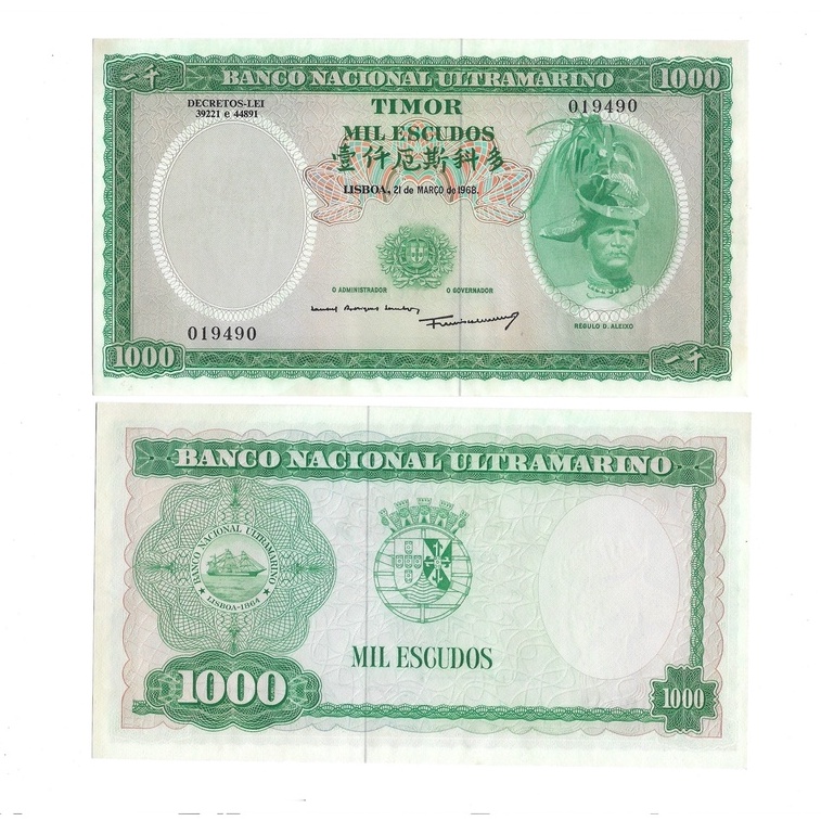 Uang kuno Timor 1000 Escudos 1968