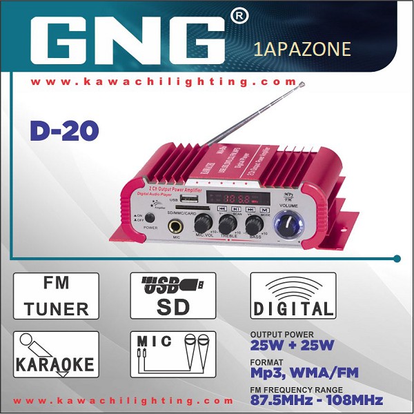 USB SD FM THREE IN ONE STEREO POWER AMPLIFIER D-20 GNG