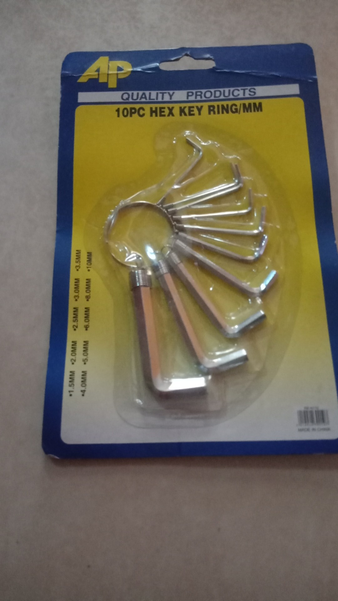 Kunci L Pendek Set 10 Pcs Ap 1.5mm - 10mm