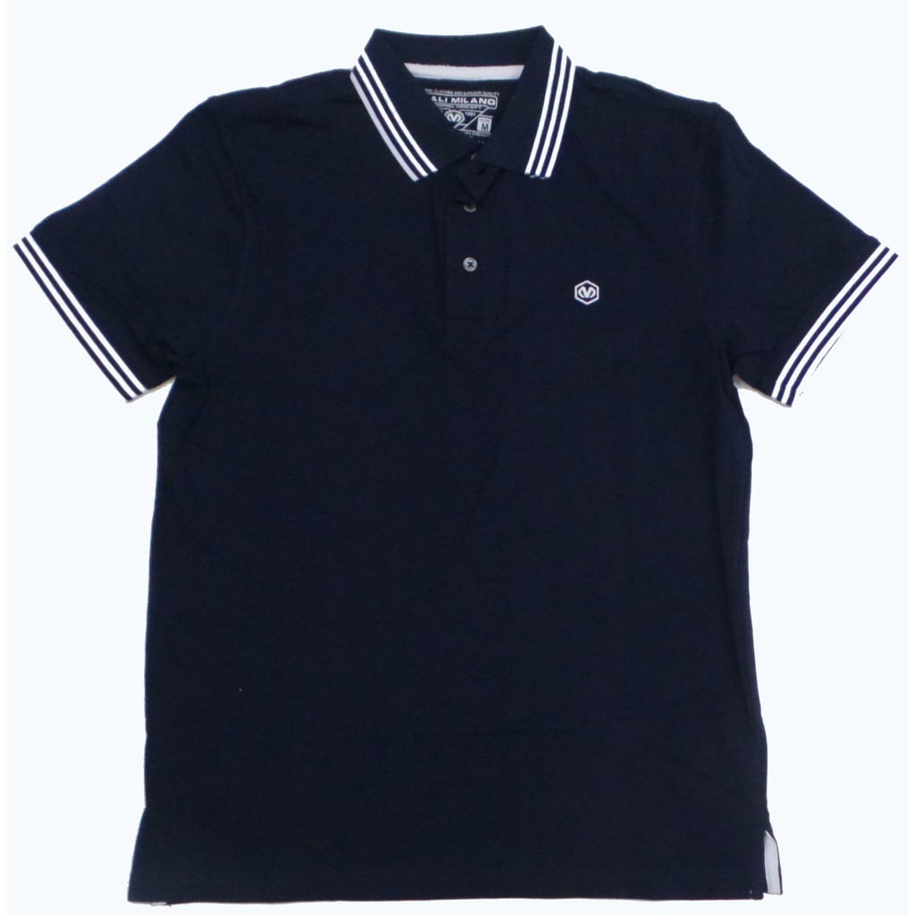 Viali Milano Polo Shirt Pria Lengan Pendek Navy