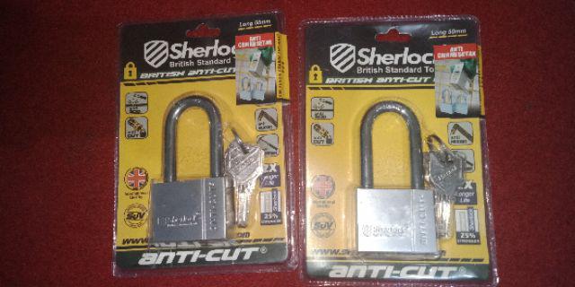 Sherlock Elliot Domestic Gembok Perisai Baja ( 53 Mm Panjang ) Silver