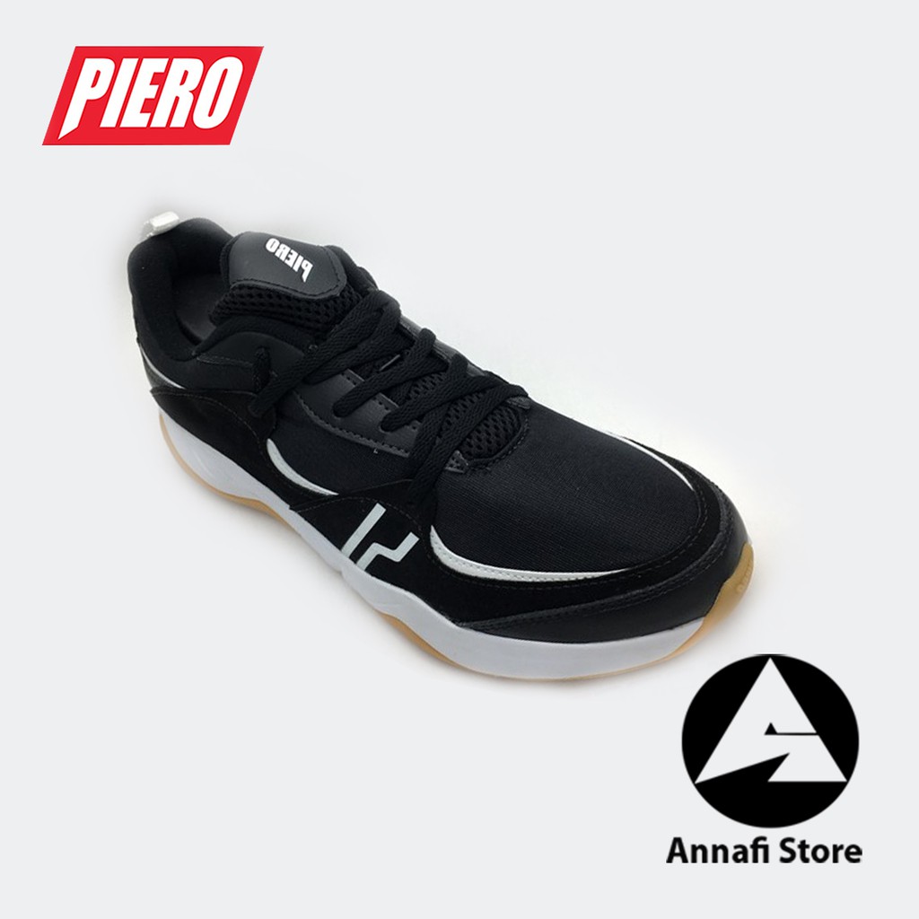 JUAL SEPATU SNEAKERS PRIA PIERO QUATRO P20614 Black White ORIGINAL
