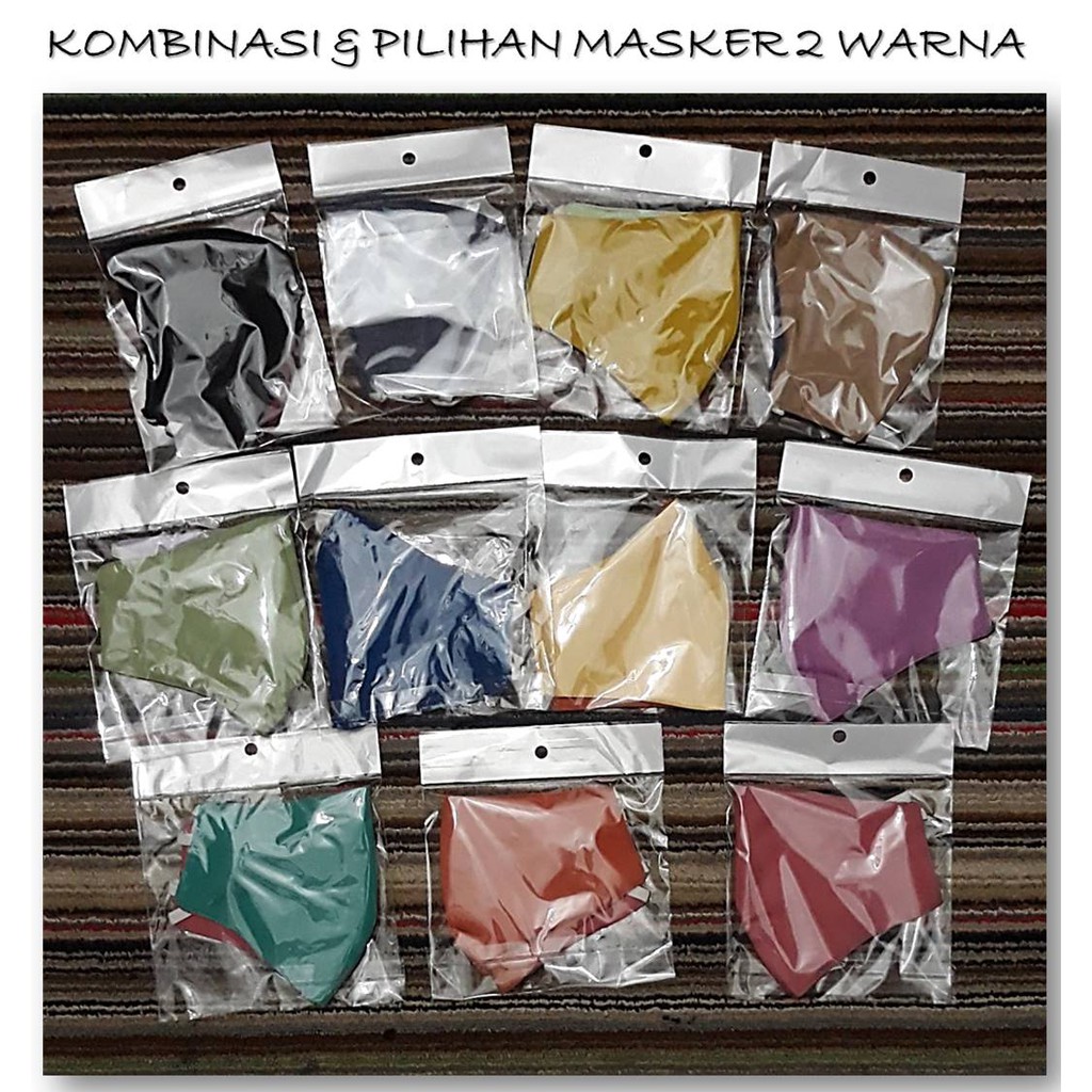 MASKER KAIN KARET KUPING BOLAK-BALIK &quot; 2 WARNA &quot;