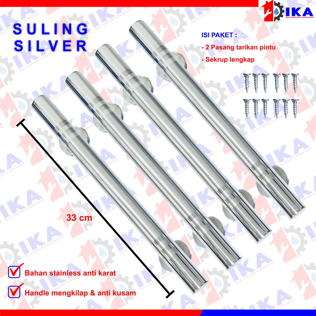 TARIKAN PINTU UTAMA KUPU TARUNG / PULL HANDLE STAINLES (MODEL SULING DOFF) 2 PASANG 4PCS