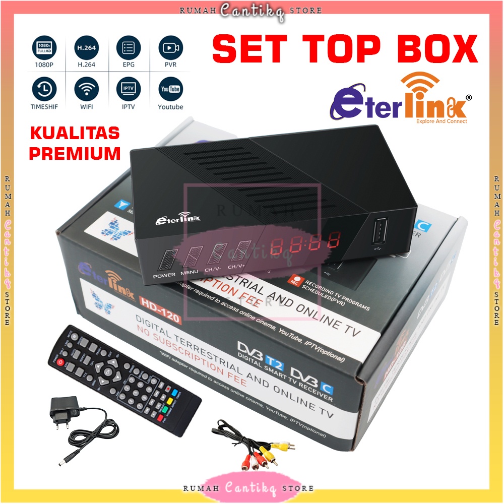 STB TV DIGITAL [TERBARU] STB+Wifi / STB Saja Eterlink Brand - MT7601 Advance Set Top Box TV Digital 