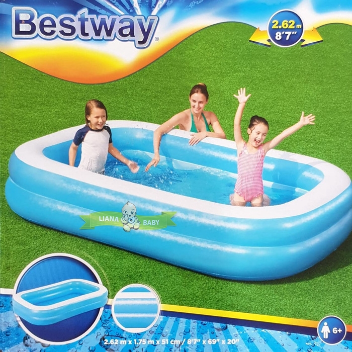 SWIM54 KOLAM RENANG BESTWAY JUMBO UKURAN 262 X 175 X 51 CM 54006