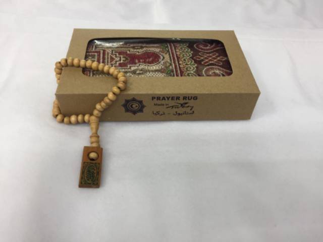 Sajadah muka HDI plus box cantik dan tasbih hadiah hajiumroh THR dan tahlilan