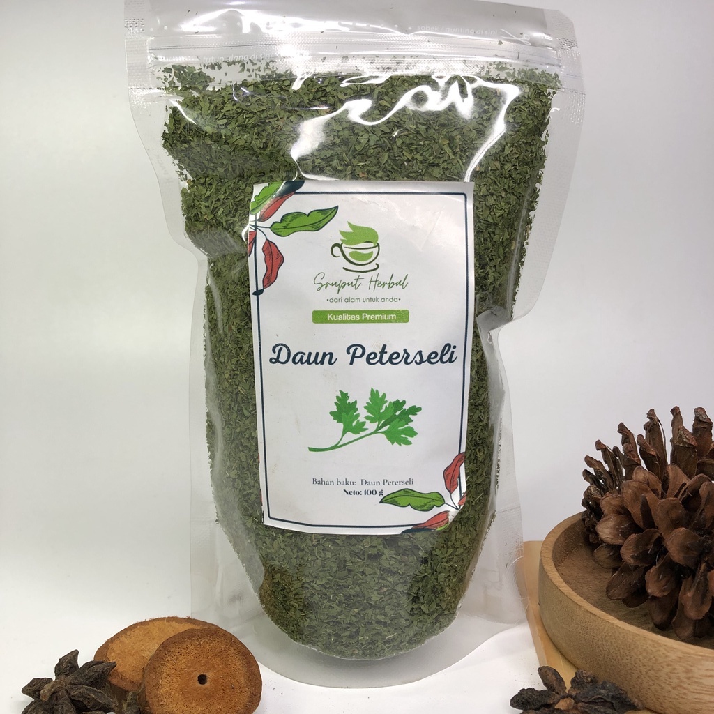 100g Daun Peterseli Daun Gagadodo Petroselinum Crispum Leaves Kualitas Premium Sruput Herbal