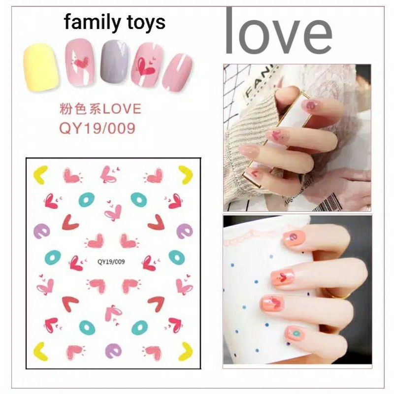 family games Stiker kuku 3d anak dewasa nail art sticker tempelan hiasan cat kuku