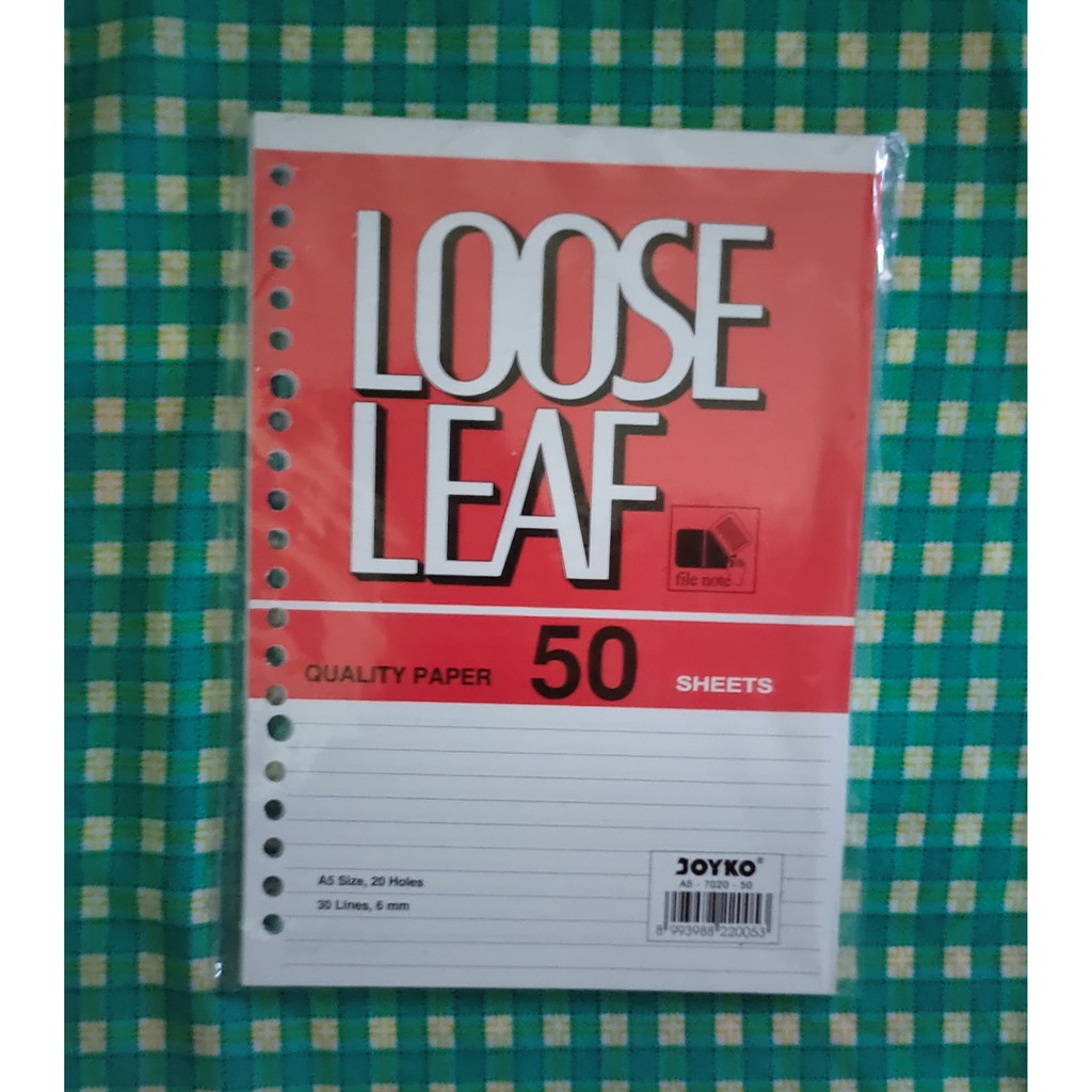 

Loose Leaf Joyko A5 50 lembar (Isi Refill Kertas Binder / File)