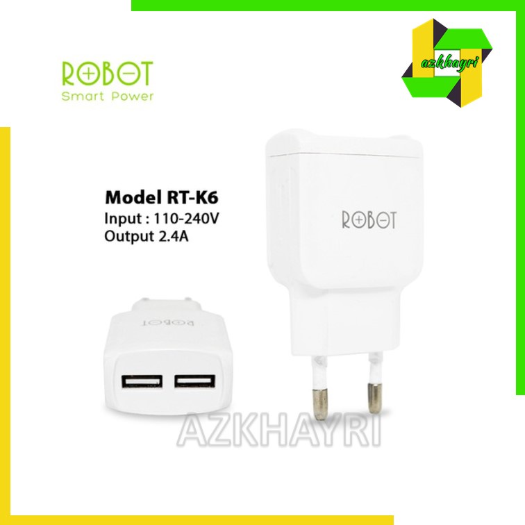Charger Robot RT-K6 Dual Output USB Fast Charging