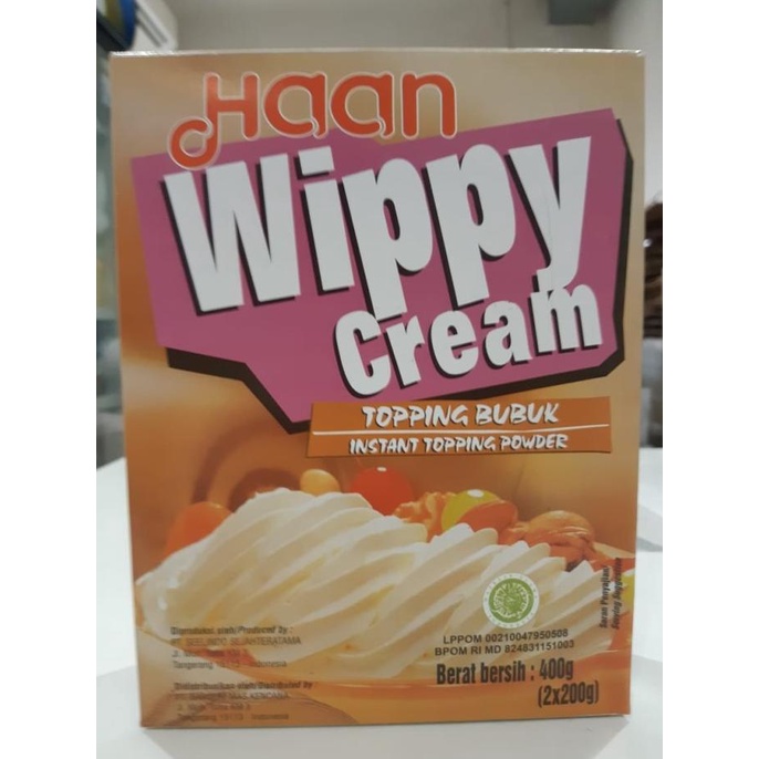 

(BISA COD) wippy cream haan 400gr / bubuk instant whipping cream