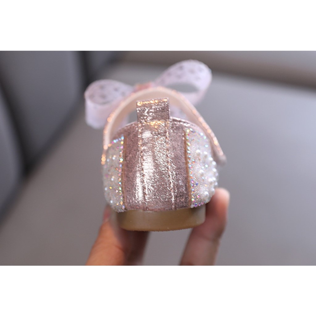 SH1-Sepatu Pesta Anak Perempuan Import Mutiara Sparkling