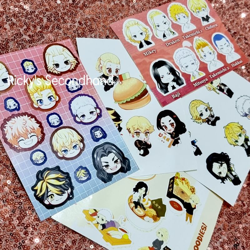 

Tokyo Revengers sticker sheet Tokrev stiker anime toman manji gang stickers takemichi mikey draken baji chifuyu kazutora mitsuya nahoya