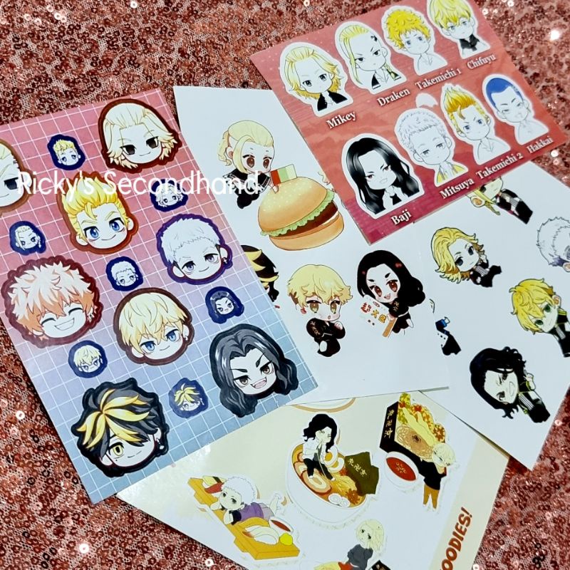 Tokyo Revengers sticker sheet Tokrev stiker anime toman manji gang stickers takemichi mikey draken baji chifuyu kazutora mitsuya nahoya