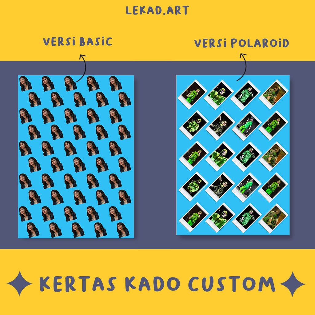 

KERTAS KADO CUSTOM wajah teman/anime/idol kpop wraping paper
