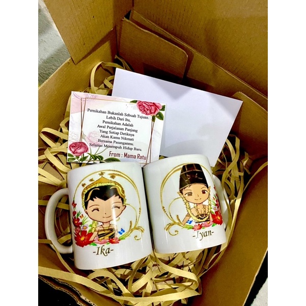 Mug Couple / Hampers pernikahan / Mug Costum / Kado Pernikahan