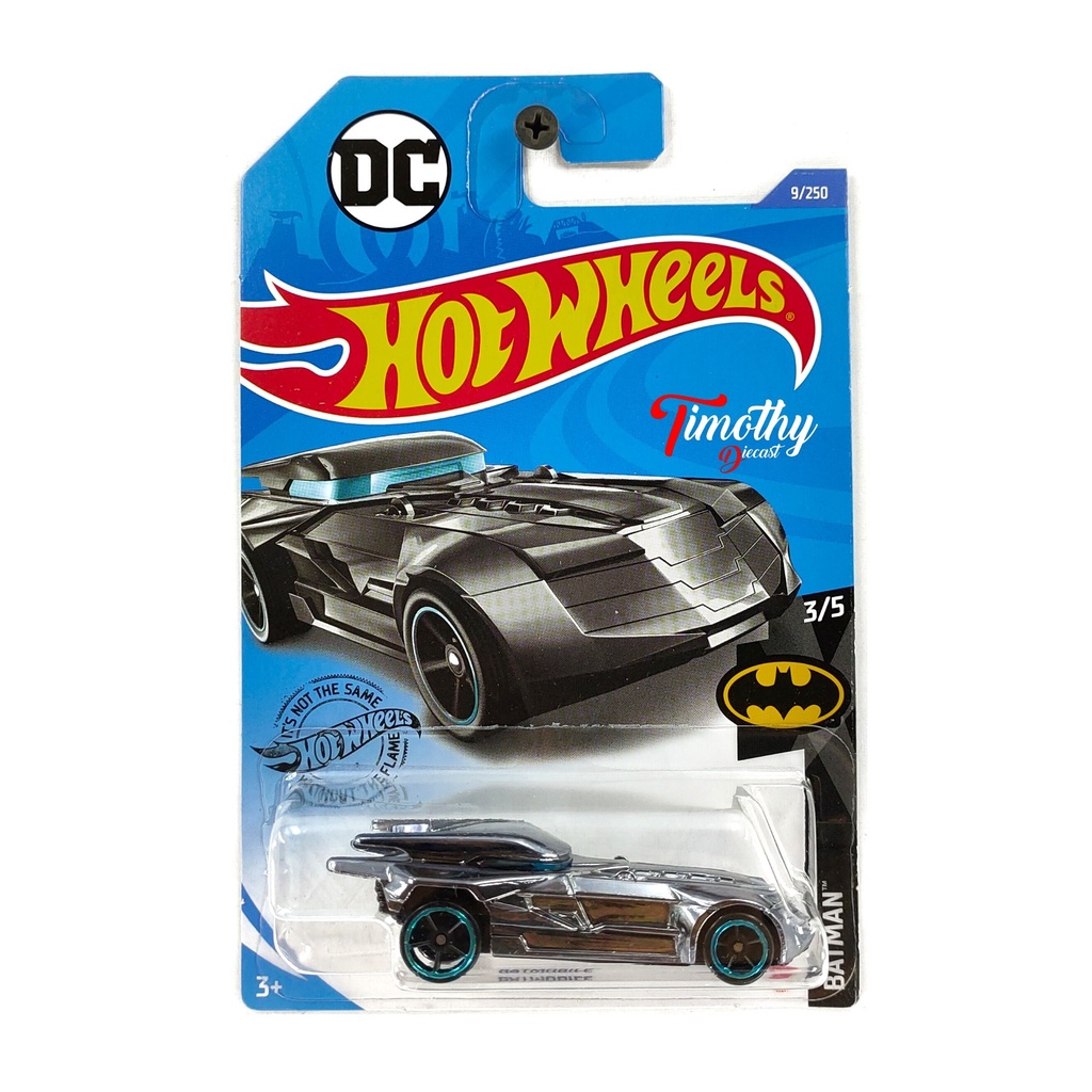 Hot Wheels Batman DC Batmobile Crome Kaca Biru Diecast Mobil HWBTM07