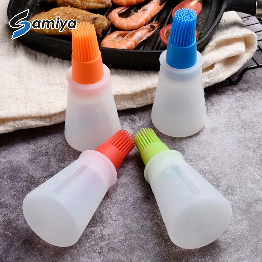 silicone oil bottle brush grill BBQ / kuas botol tempat bumbu minyak panggang kue roti ayam bakar / baking kitchen tool brush kuas sikat silikon