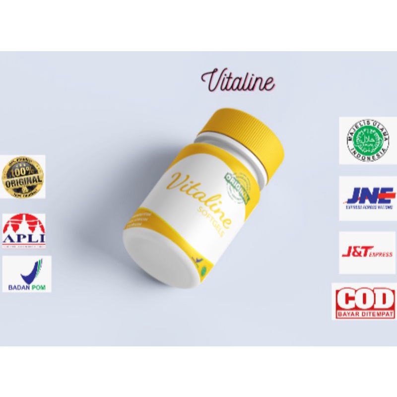 VITALINE SOFTGEL 100% ORIGINAL PENCERAH KULIT, Suplemen Pemutih Badan dan Wajah Bpom Herbal Alami Pe