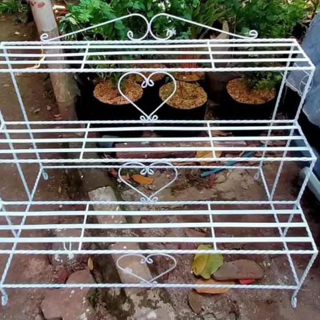 Kekinian Rak Bunga Besi Susun 3 Minimalis Tanaman Hias Aglonema Bertingkat 20 Dudukan Kotak Bulat Ba