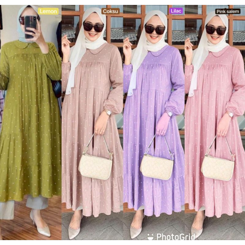 Ghina midi dres polka