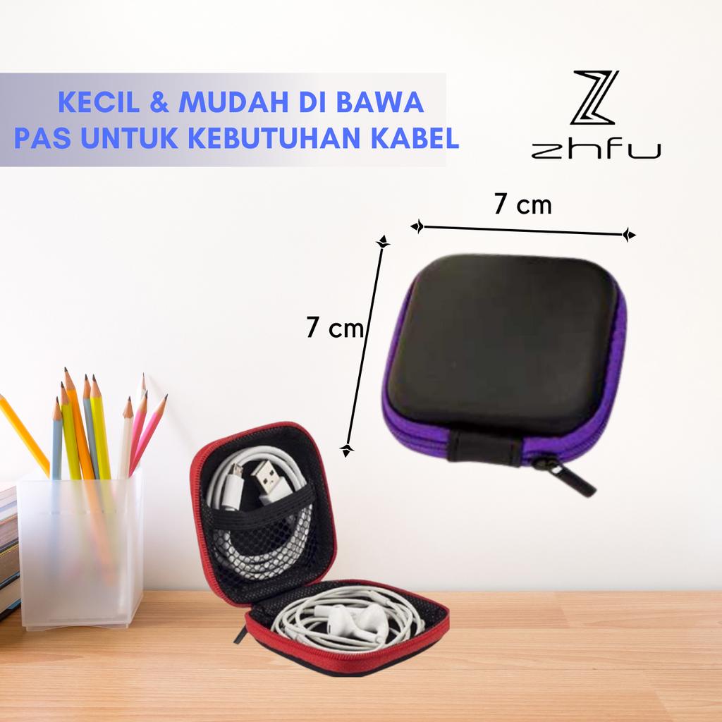 Zhfu Pouch Kotak Tempat Penyimpanan Case Organizer Holder Box Storage Earphone Headset Kabel Charger Jumbo Persegi Panjang Waterproof