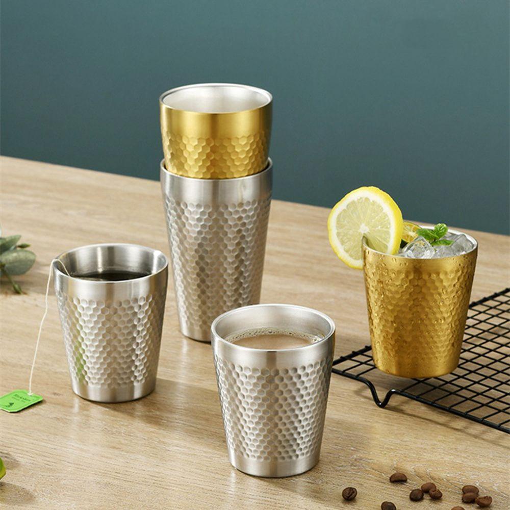 Rebuy Cangkir Air Mencegah Panas Kapasitas Besar Unbreakable Bar Mug Stainless Steel Double Layer Coffee Cup