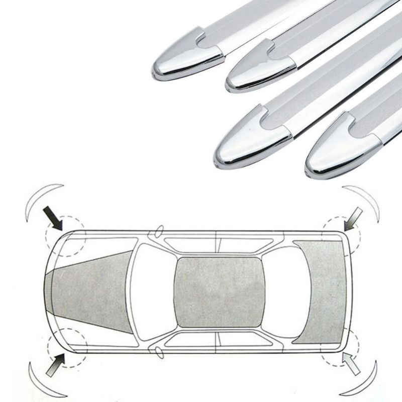 Set Pcs Karet Pengaman Sudut Mobil Sisi Bumper Guard Protector Silver Chrome Pelindung Pojok Sisi