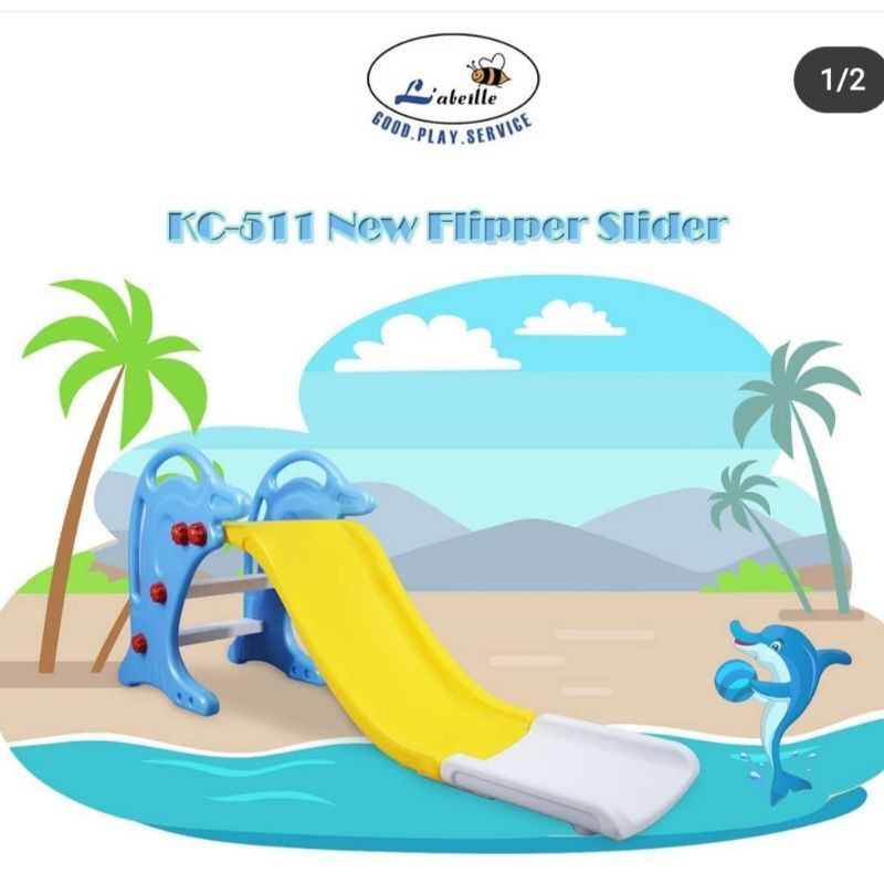 Mainan Perosotan Labeille New Flipper Slide Biru Kuning