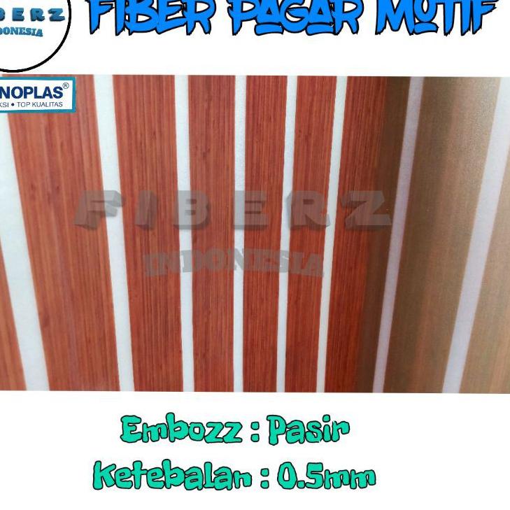Kekinian ECONOPLAS - Fiber Plastik Penutup Pagar Motif KAYU Meteran ✓