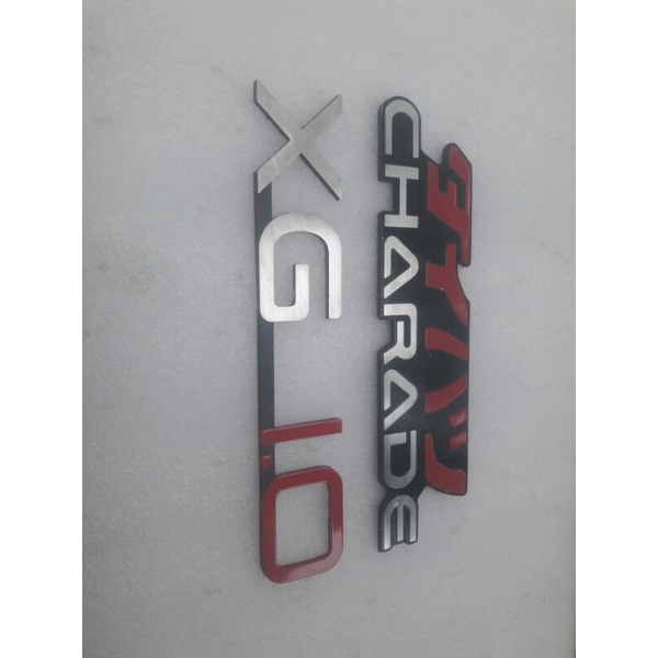 emblem daihatsu charade + xg1.0 (sepaket) bahan alumunium tebal 2mm