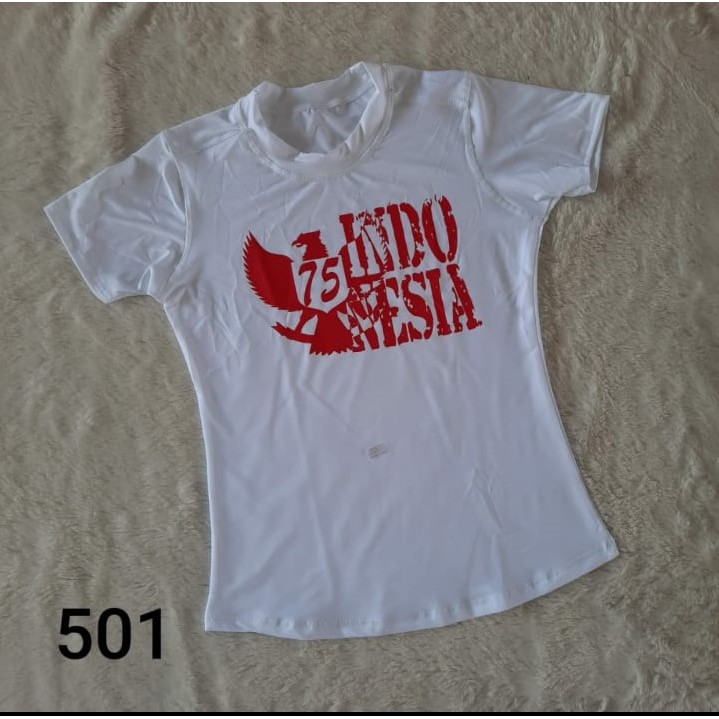 kaos merah putih wanita