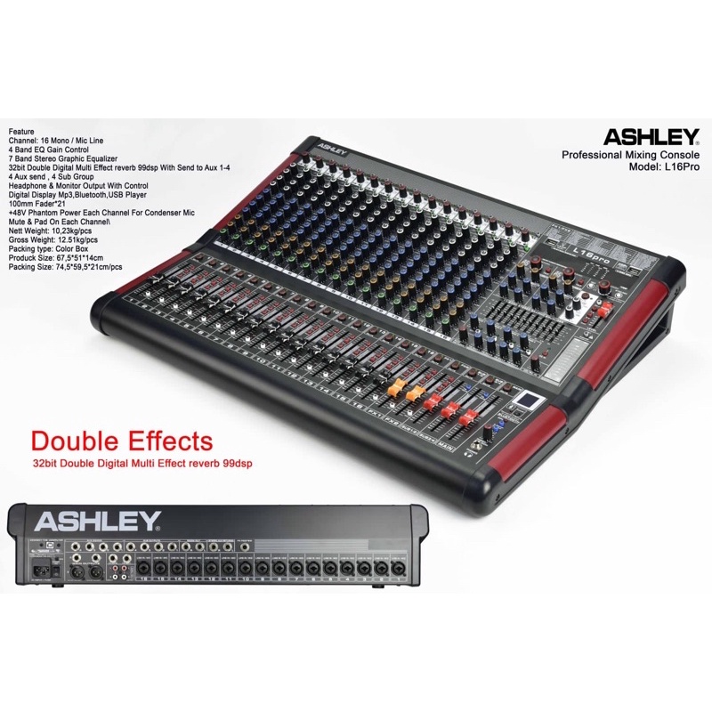 Mixer ashley L16PRO usb bluetooth usb rec