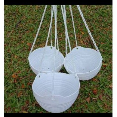 pot bunga tanaman gantung gentong putih besar ggs(8852)