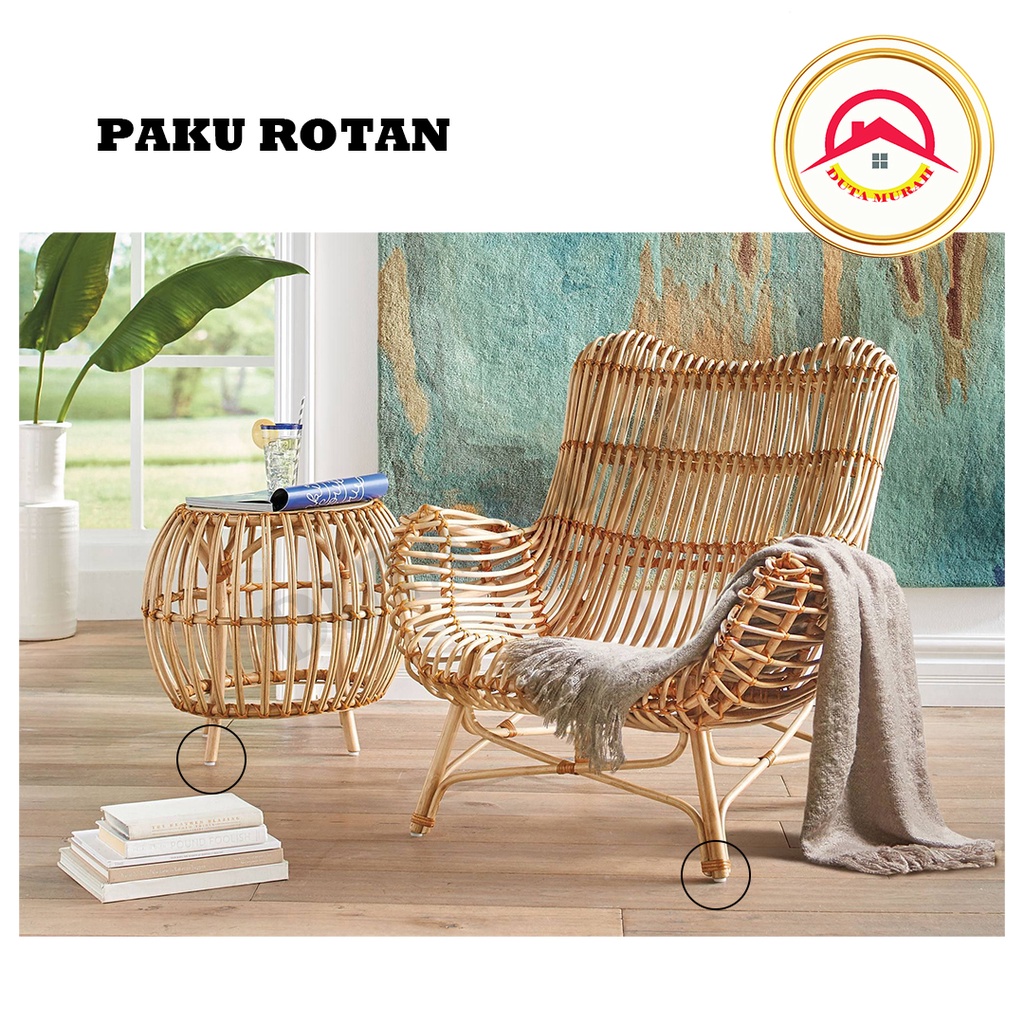 Skrup Paku Oval / Paku Rotan / Paku Plastik Alas Kaki Bawah Meja Kursi Lemari PUTIH