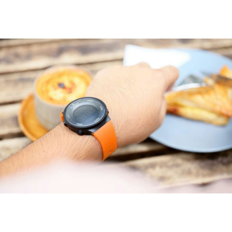Ninocs Original jam tangan sporty digital Pria Warna Orange Diameter 4.5 garansi 1 tahun