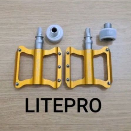 Pedal Qr Litepro Warna gold kuning emas - Pedals Quick Release Sealed Bearing Lite Pro pedal sepeda