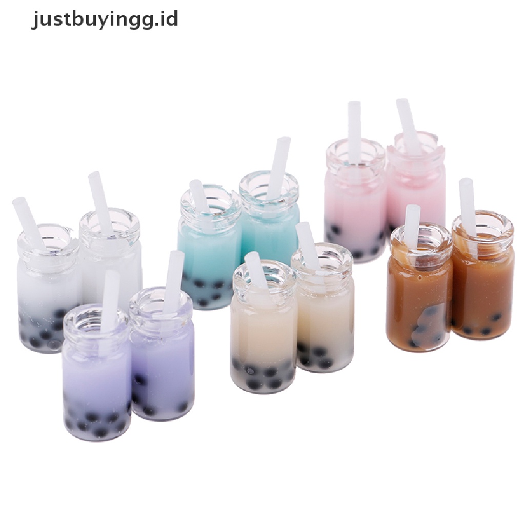 Justbuyingg.Id 2pcs Miniatur Minuman Pearl Milk Tea Aksesoris Rumah Boneka 1 / 12